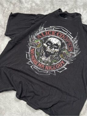 Alice Cooper 2011 Tour Tee Mens XL Black No More Mr. Nice Guy Double Sided Rock
